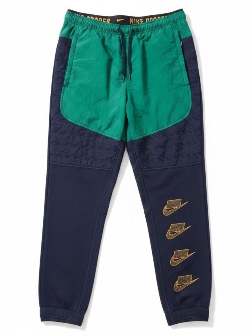 Men's Nike Therma NSW Swoosh Blue/Green Running Pants BV4523-498 Size S